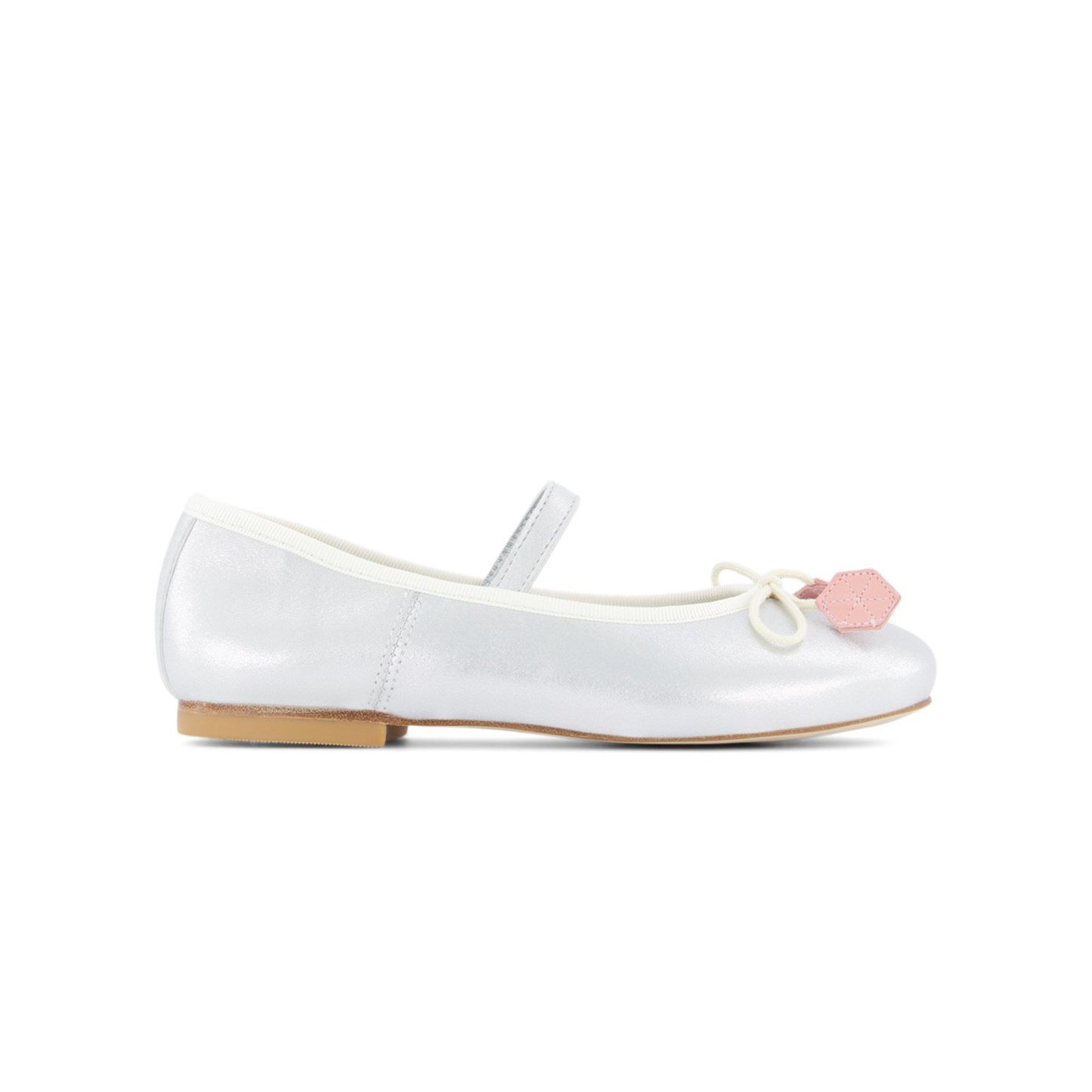 Girls Sliver Caprine Leather Shoes