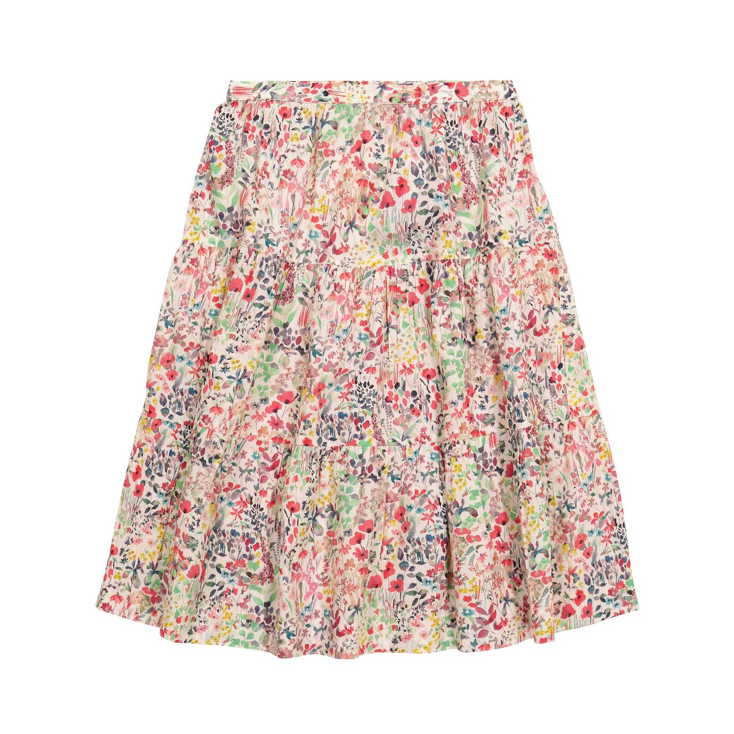 女童红色碎花棉短裙