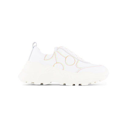 Girls White Logo Bovine Leather Shoes
