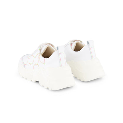 Girls White Logo Bovine Leather Shoes