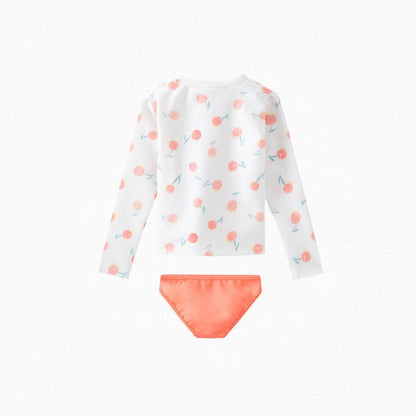 Girls Orange Cherry Swimsuit Set