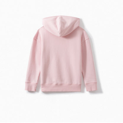 Girls Pink Hooded Cotton Sweatshirt
