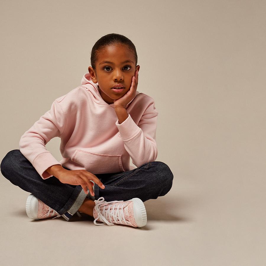 Girls Pink Hooded Cotton Sweatshirt