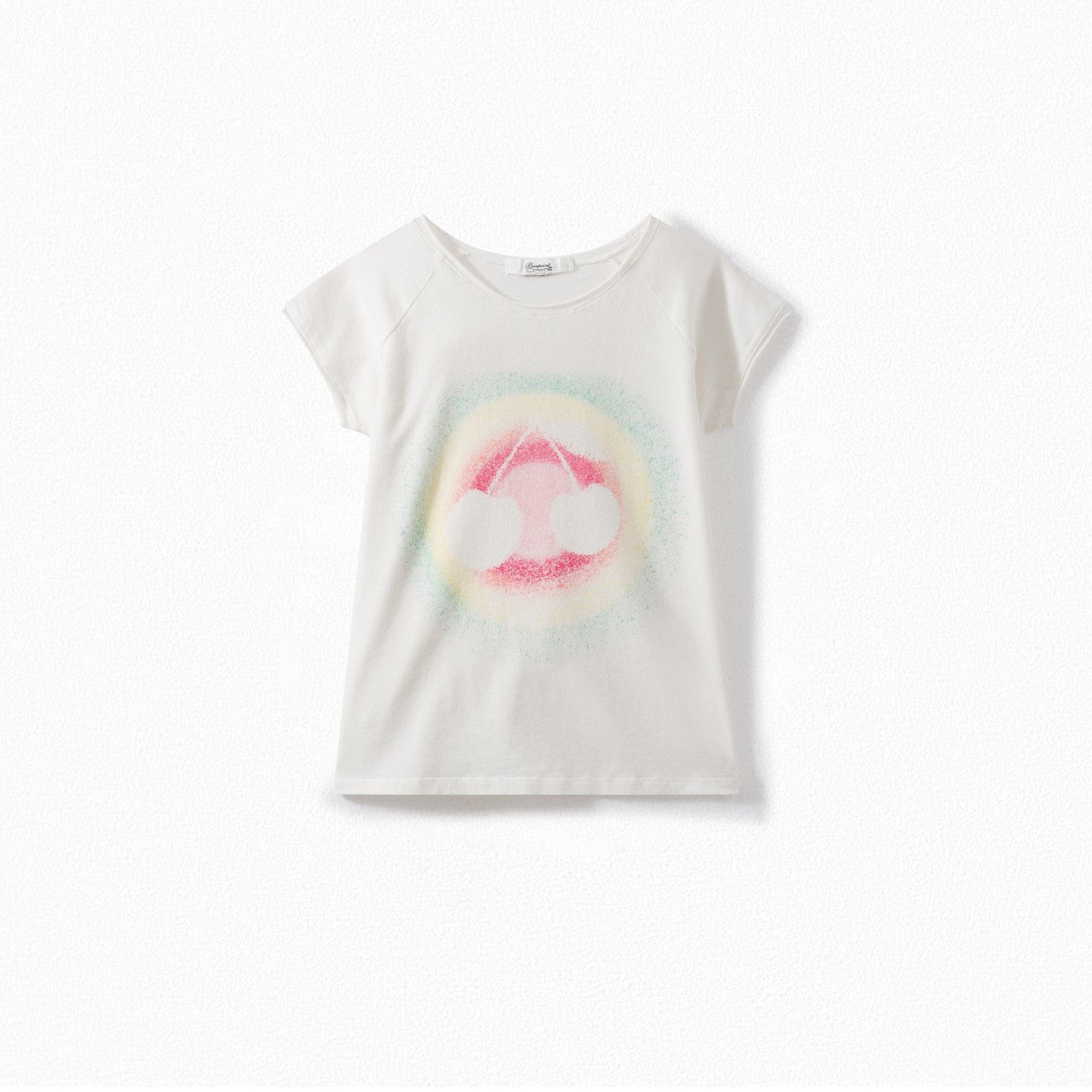 Girls White Print T-Shirt