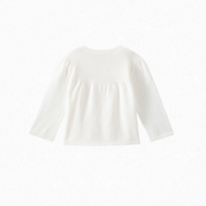 女婴白色棉开衫