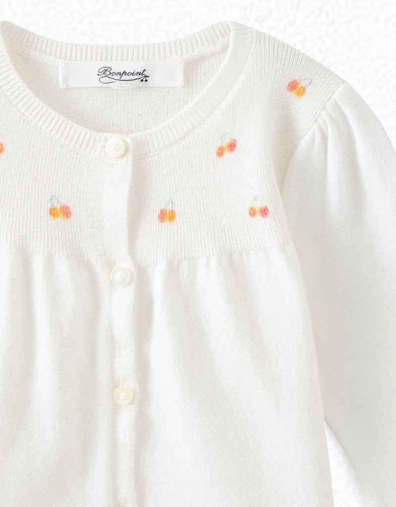 女婴白色棉开衫