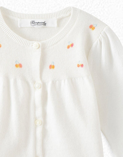 女婴白色棉开衫