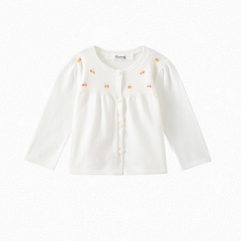 女婴白色棉开衫