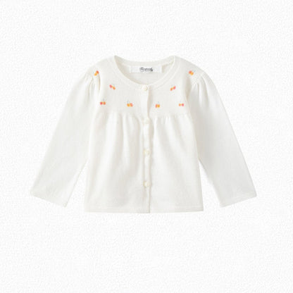 女婴白色棉开衫