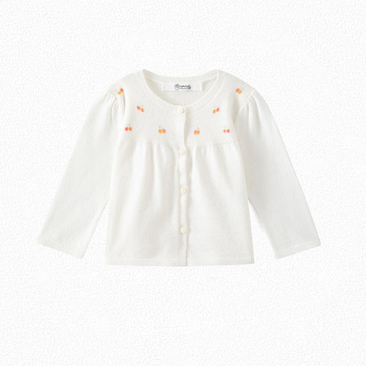 女婴白色棉开衫