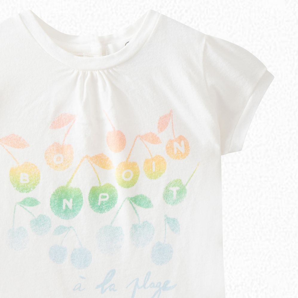 Baby Girls White Print T-Shirt