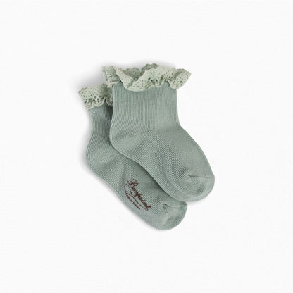 Baby Girls Light Green Cotton Socks