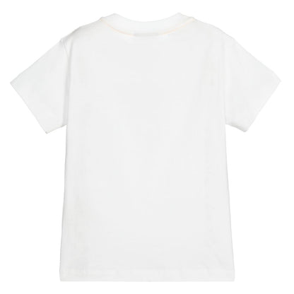 Boys & Girls White Logo Cotton T-Shirt