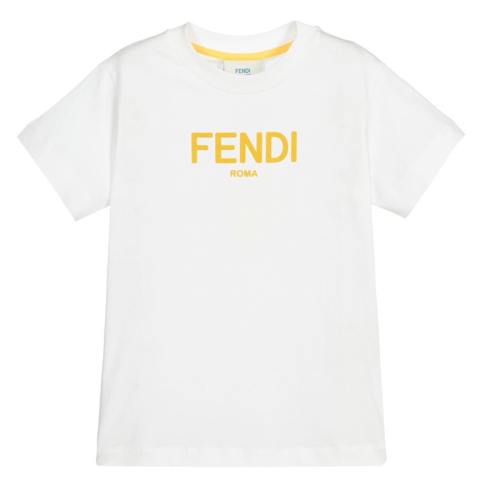 Boys & Girls White Logo Cotton T-Shirt