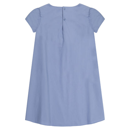 女童蓝色花朵连衣裙