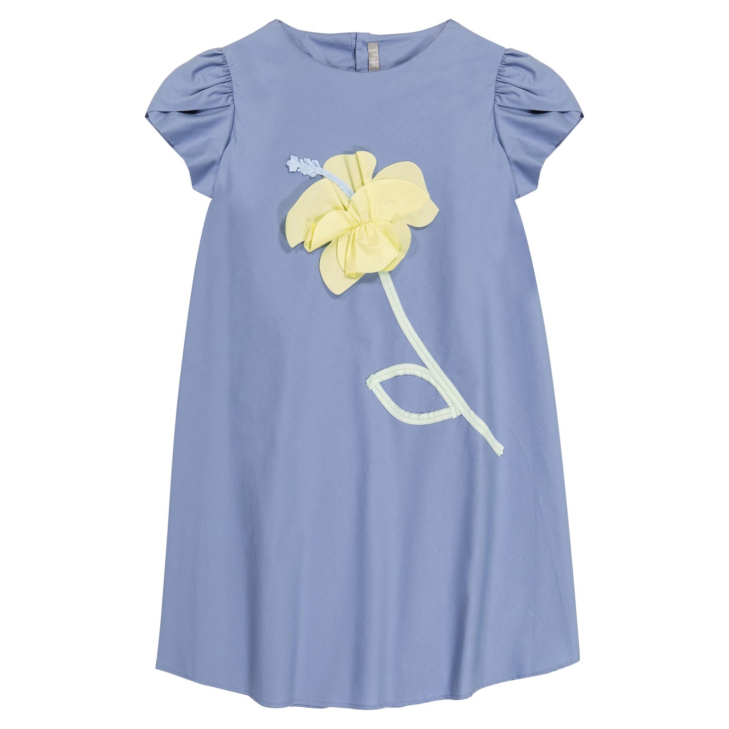 女童蓝色花朵连衣裙