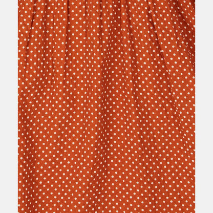 Girls Rust Dots Cotton Sunhat