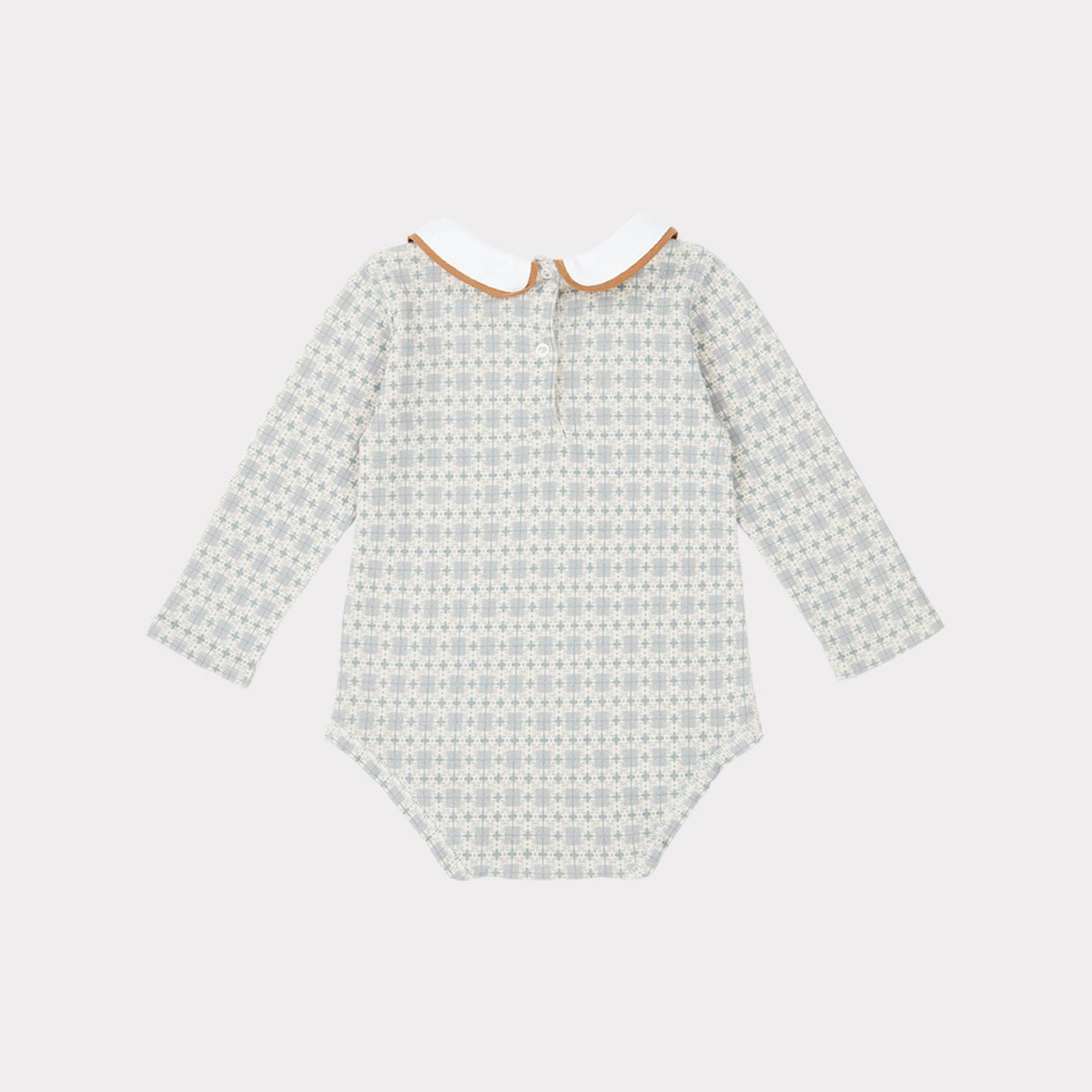 婴儿蓝色印花棉连体衣