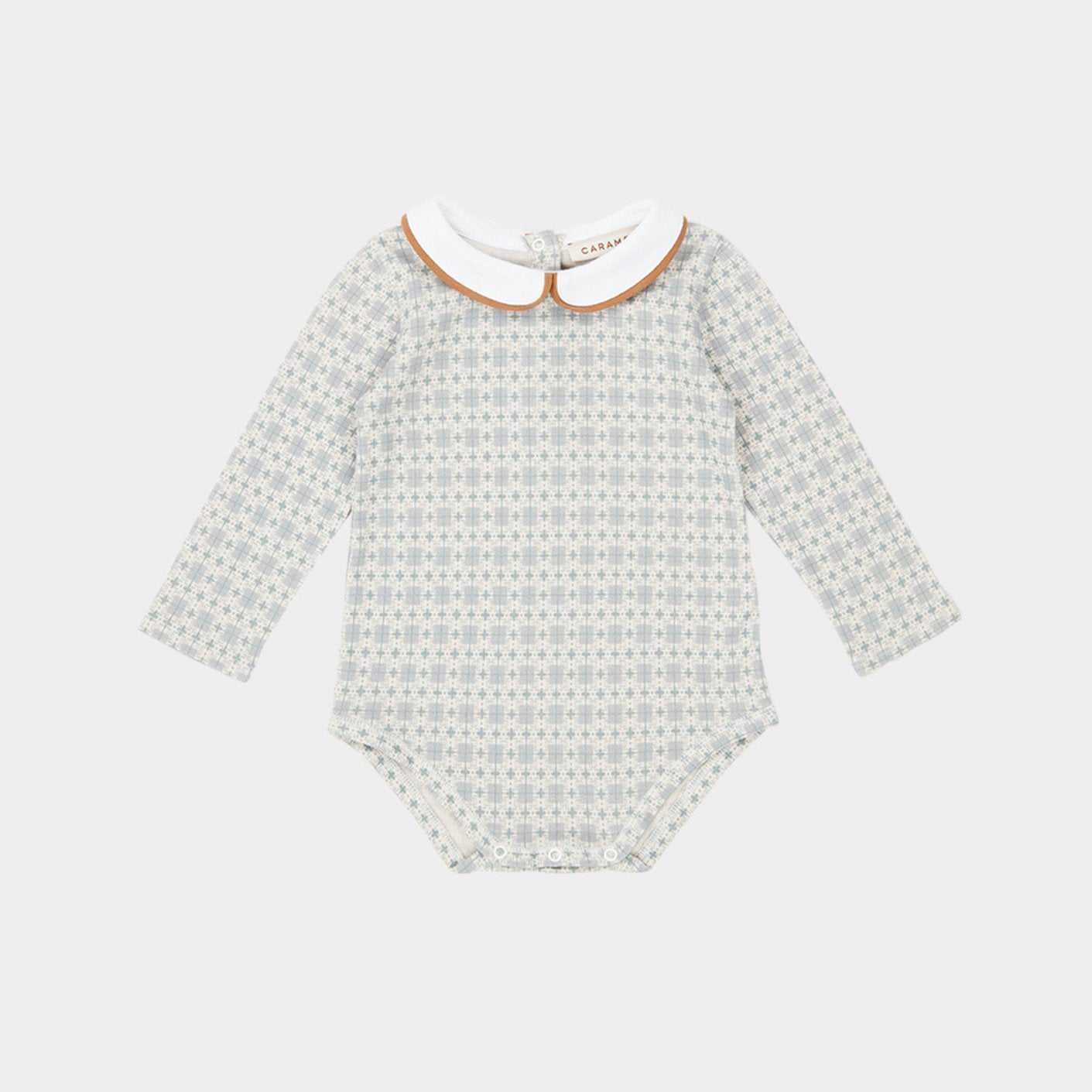 婴儿蓝色印花棉连体衣