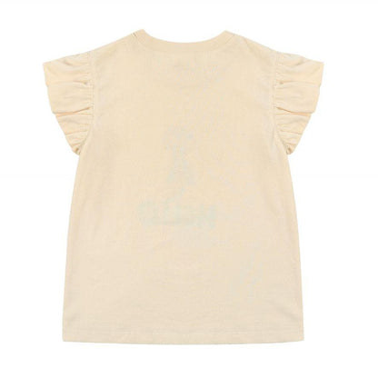 Girls Cream Logo Cotton T-Shirt