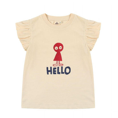 Girls Cream Logo Cotton T-Shirt