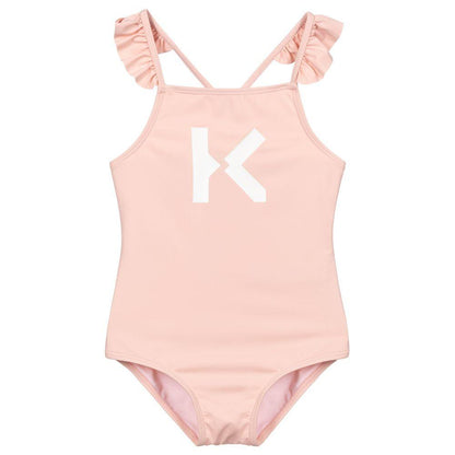 Girls Pink Logo Swimsuit