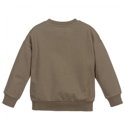 Boys Dark Green Elephant Cotton Sweatshirt