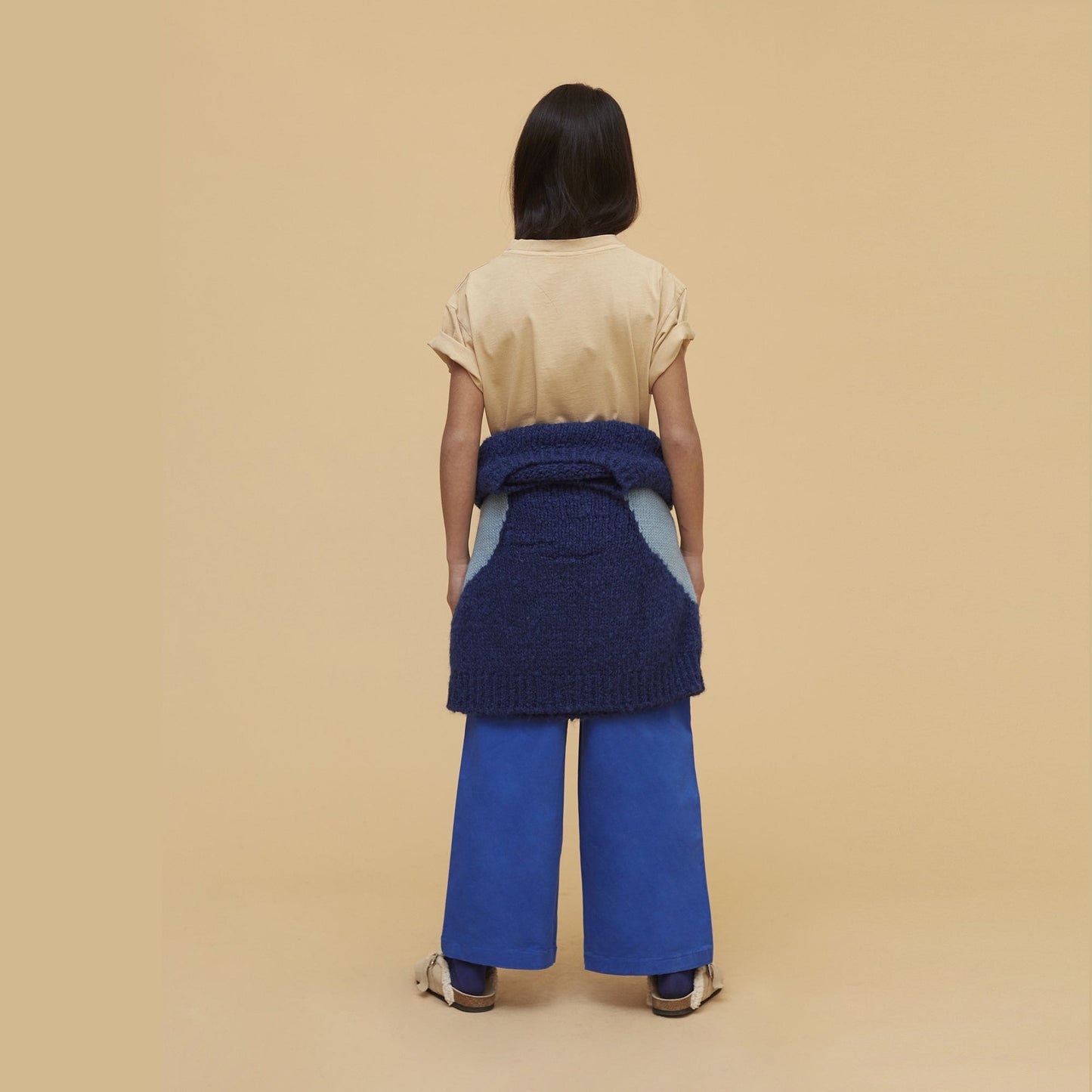 儿童沙色印花棉T恤