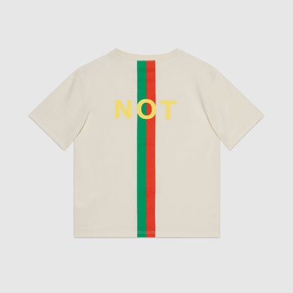 Boys & Girls White Striped Cotton T-Shirt