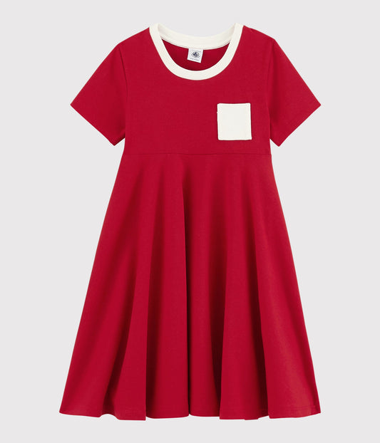 Girls Red Cotton Dress