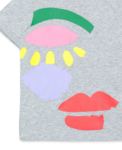 女童灰色印花棉T恤