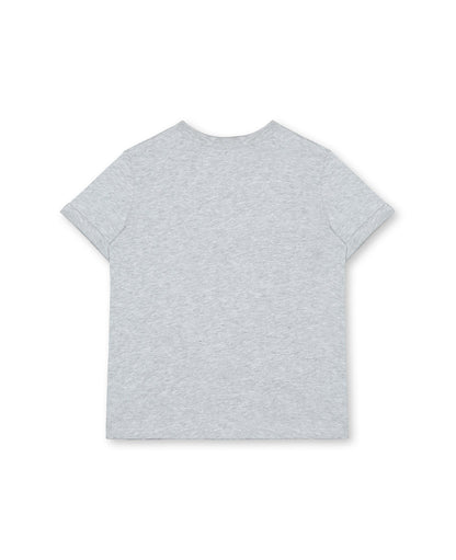 女童灰色印花棉T恤