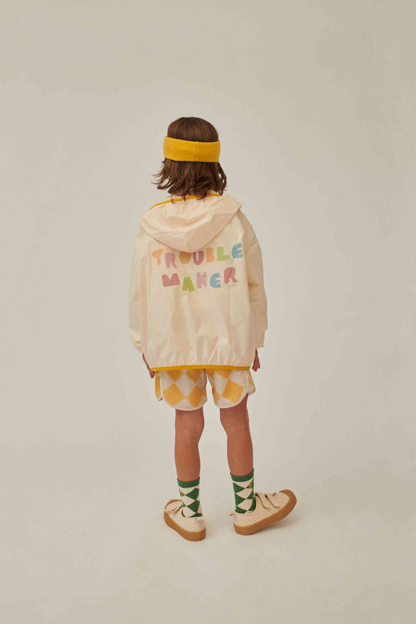 儿童黄色格子短裤