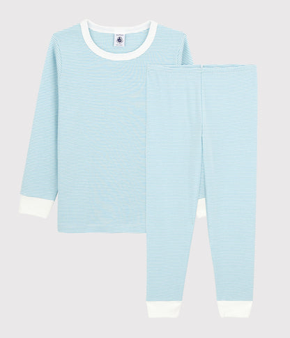 Boys Light Blue Stripe Cotton Nightwear Set