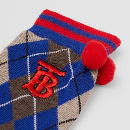 Boys Blue Logo Cotton Socks