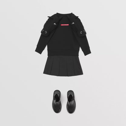 女童黑色Logo棉短裙