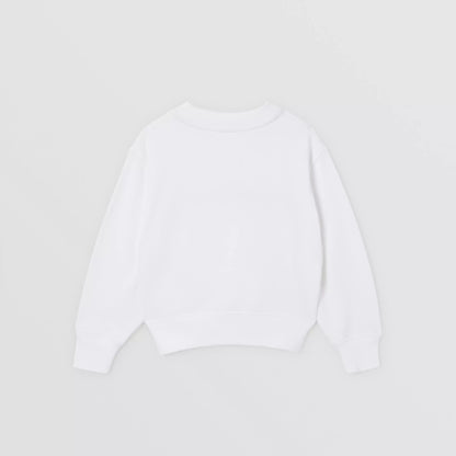 女童白色Logo棉卫衣