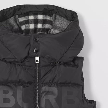 男童黑色Logo羽绒马甲