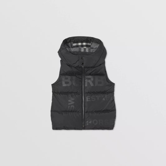 男童黑色Logo羽绒马甲