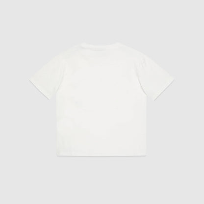 女童白色Logo棉T恤