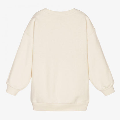 女童白色Logo棉连衣裙