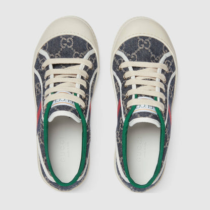 儿童蓝色GG帆布鞋