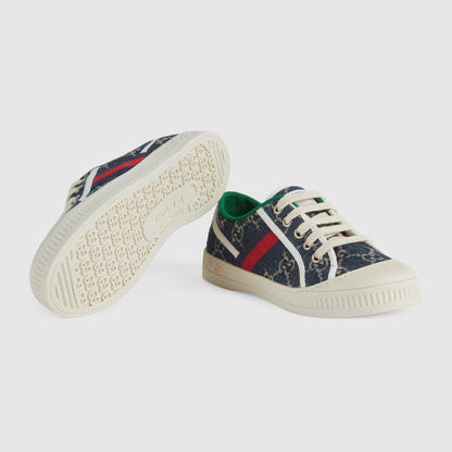 儿童蓝色GG帆布鞋