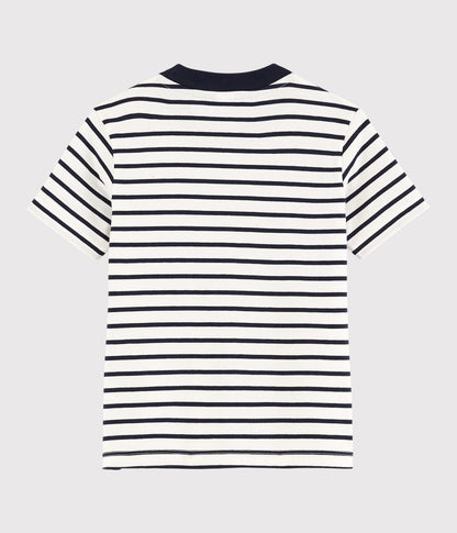 Boys Black Striped Cotton T-Shirt