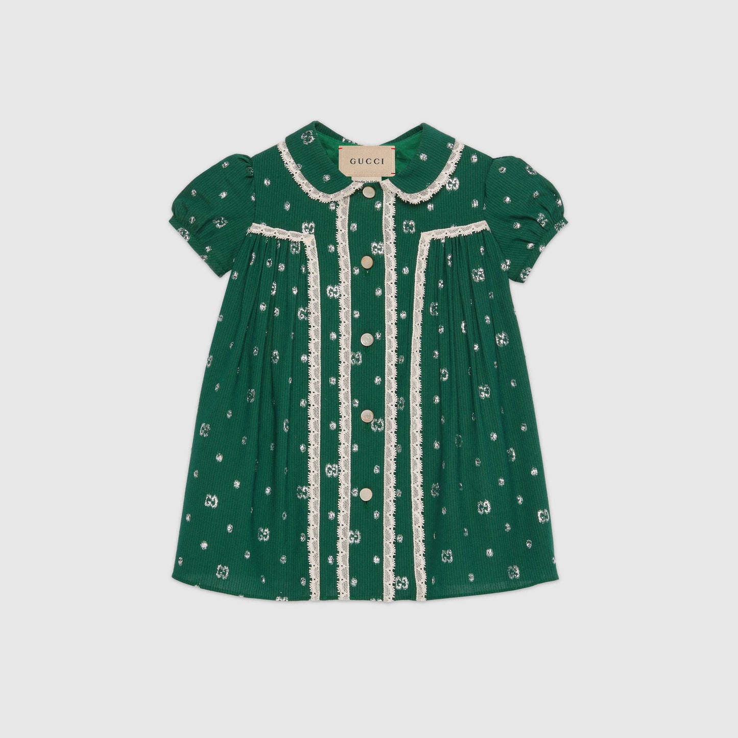 女婴绿色GG Logo连衣裙