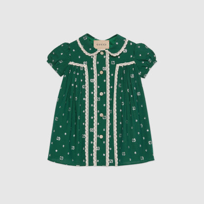 女婴绿色GG Logo连衣裙