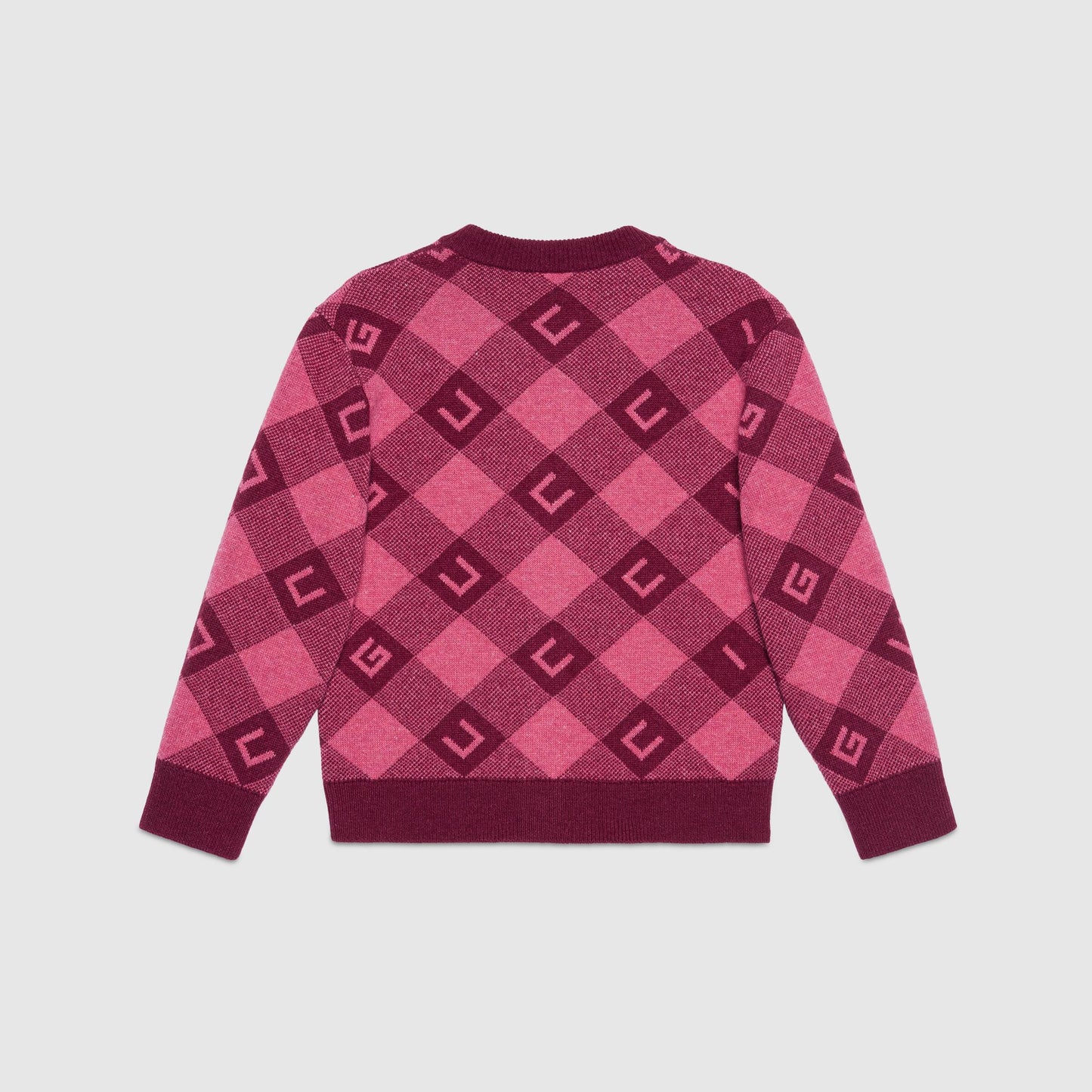 女童粉色Logo羊毛开衫