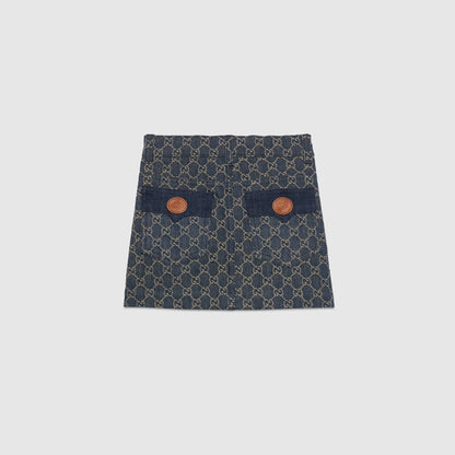 女童蓝色GG Logo短裙