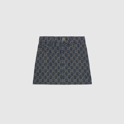 女童蓝色GG Logo短裙