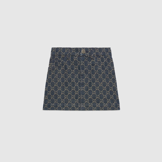 女童蓝色GG Logo短裙